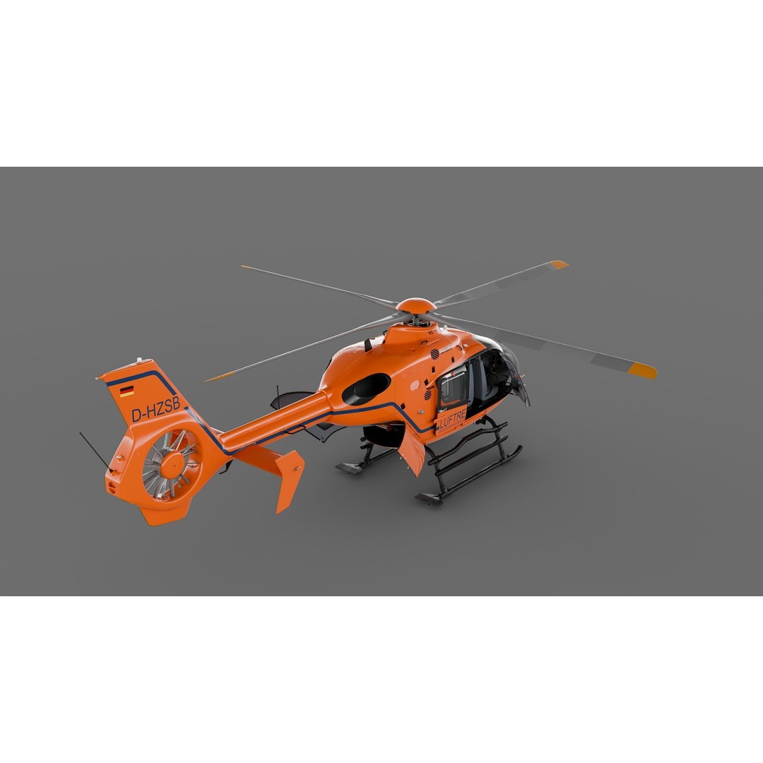 Eurocopter EC135 3D Model – Rescue Helicopter, PBR Textures, FBX - View 15