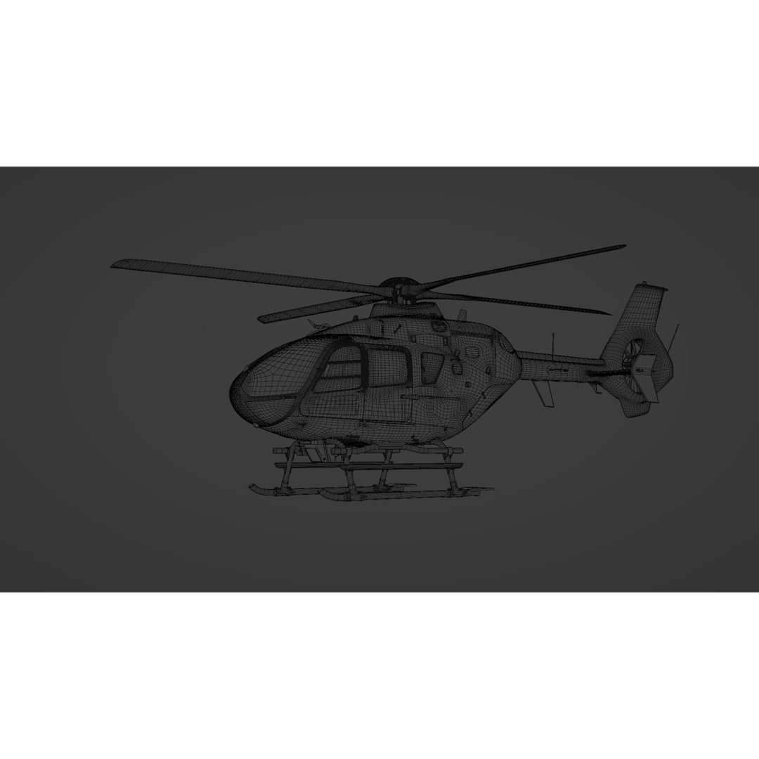 Eurocopter EC135 3D Model – Rescue Helicopter, PBR Textures, FBX - View 16
