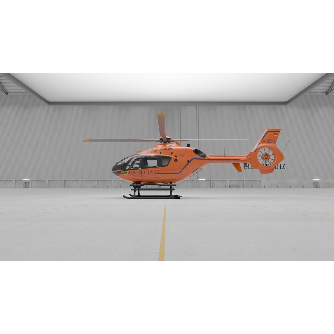 Eurocopter EC135 3D Model – Rescue Helicopter, PBR Textures, FBX - View 3