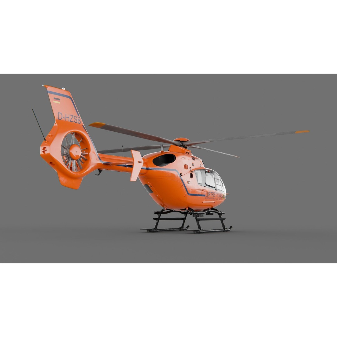 Eurocopter EC135 3D Model – Rescue Helicopter, PBR Textures, FBX - View 5
