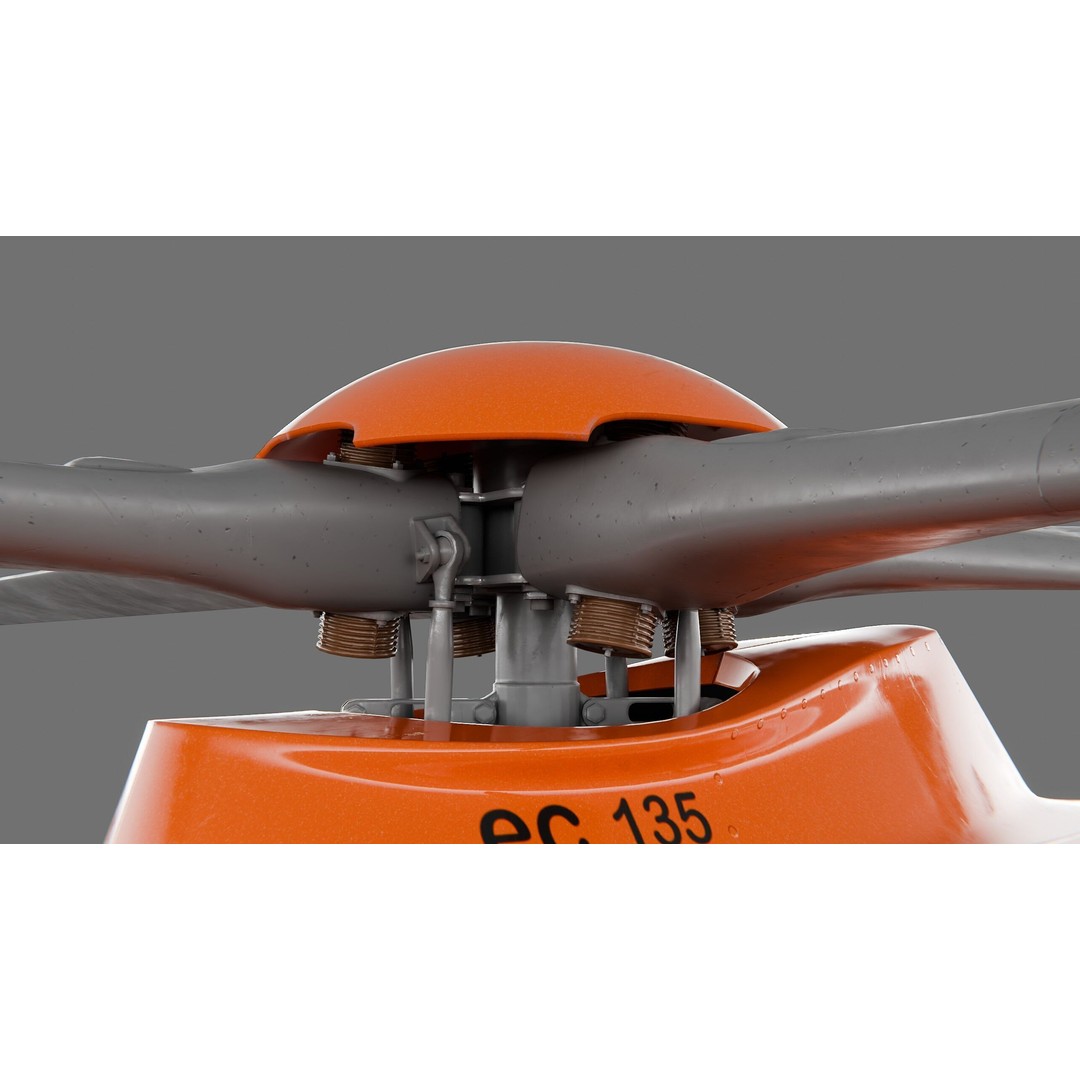 Eurocopter EC135 3D Model – Rescue Helicopter, PBR Textures, FBX - View 8