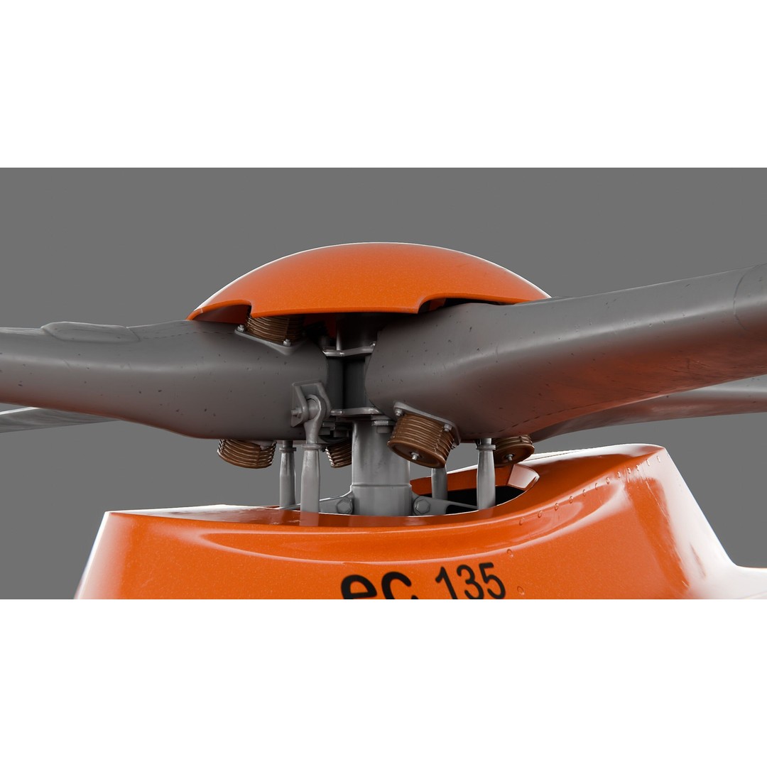 Eurocopter EC135 3D Model – Rescue Helicopter, PBR Textures, FBX - View 9