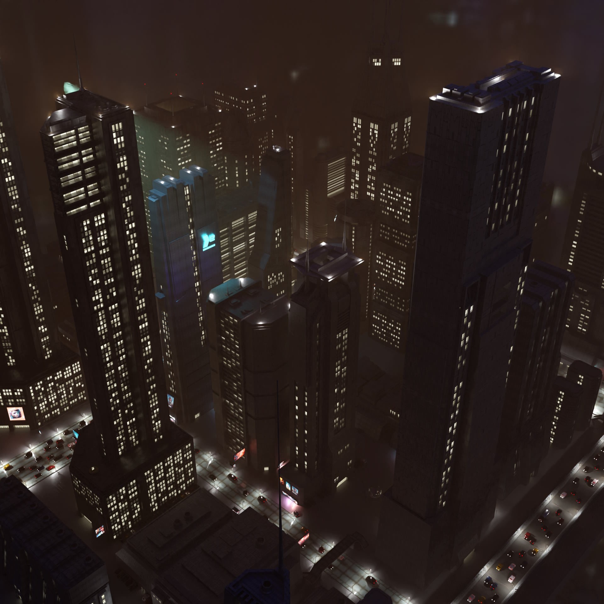 Cyberpunk City Scene - Game-Ready 3D Model - View 14