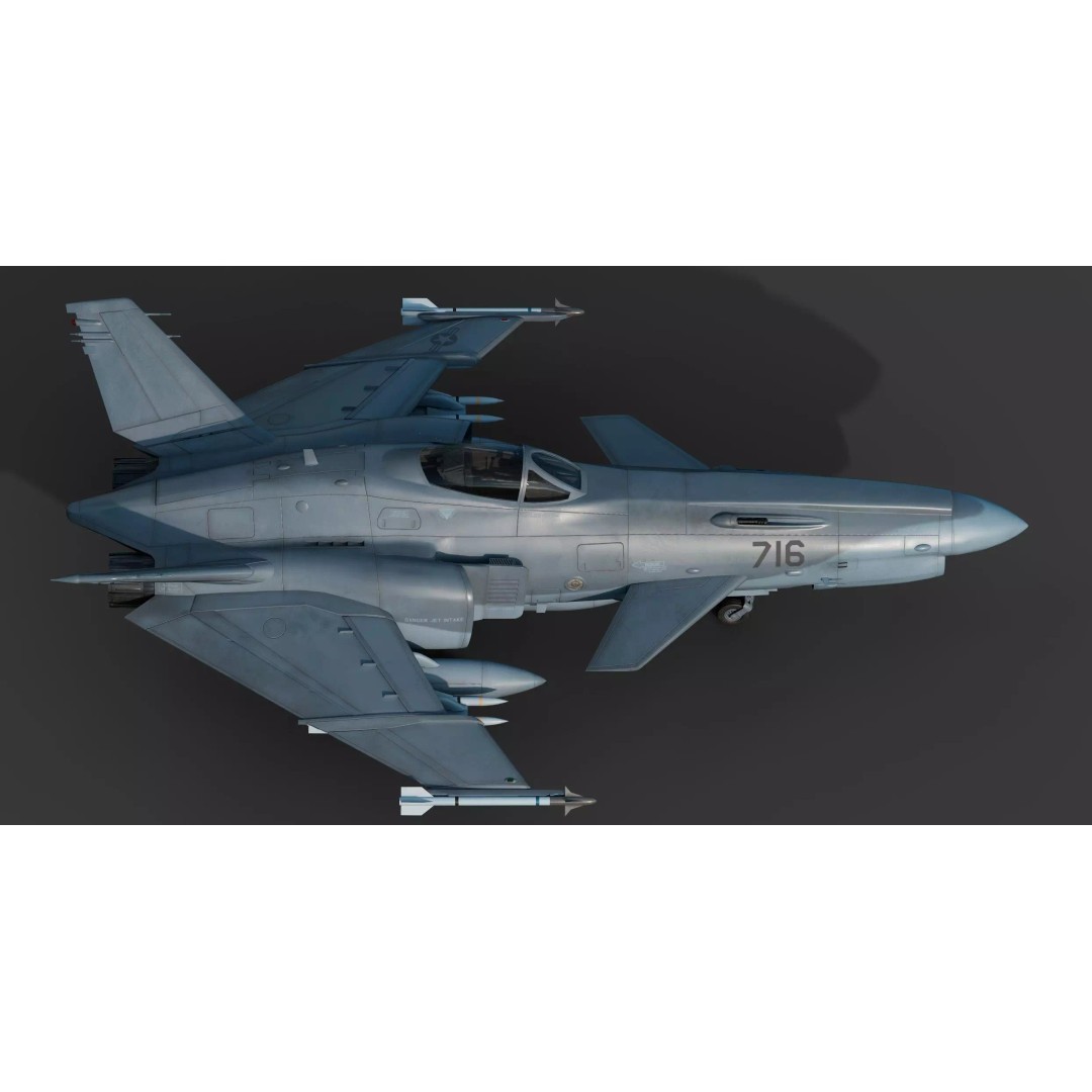 Viper F-40 Marines Jet Fighter 3D Model – Cyberpunk Aircraft, FBX & OBJ