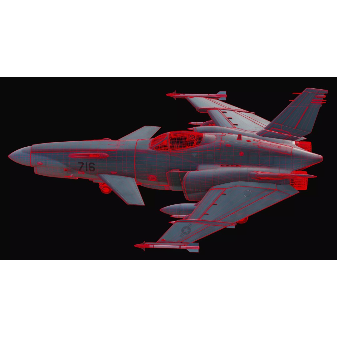 Viper F-40 Marines Jet Fighter 3D Model – Cyberpunk Aircraft, FBX & OBJ - View 10