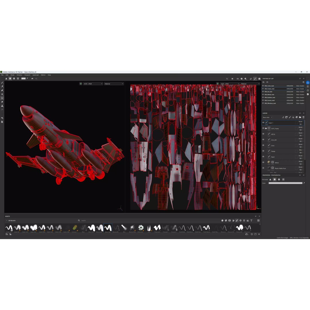 Viper F-40 Marines Jet Fighter 3D Model – Cyberpunk Aircraft, FBX & OBJ - View 11