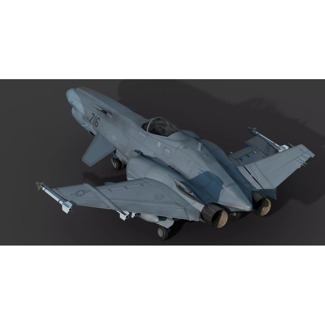 Viper F-40 Marines Jet Fighter 3D Model – Cyberpunk Aircraft, FBX & OBJ - View 12