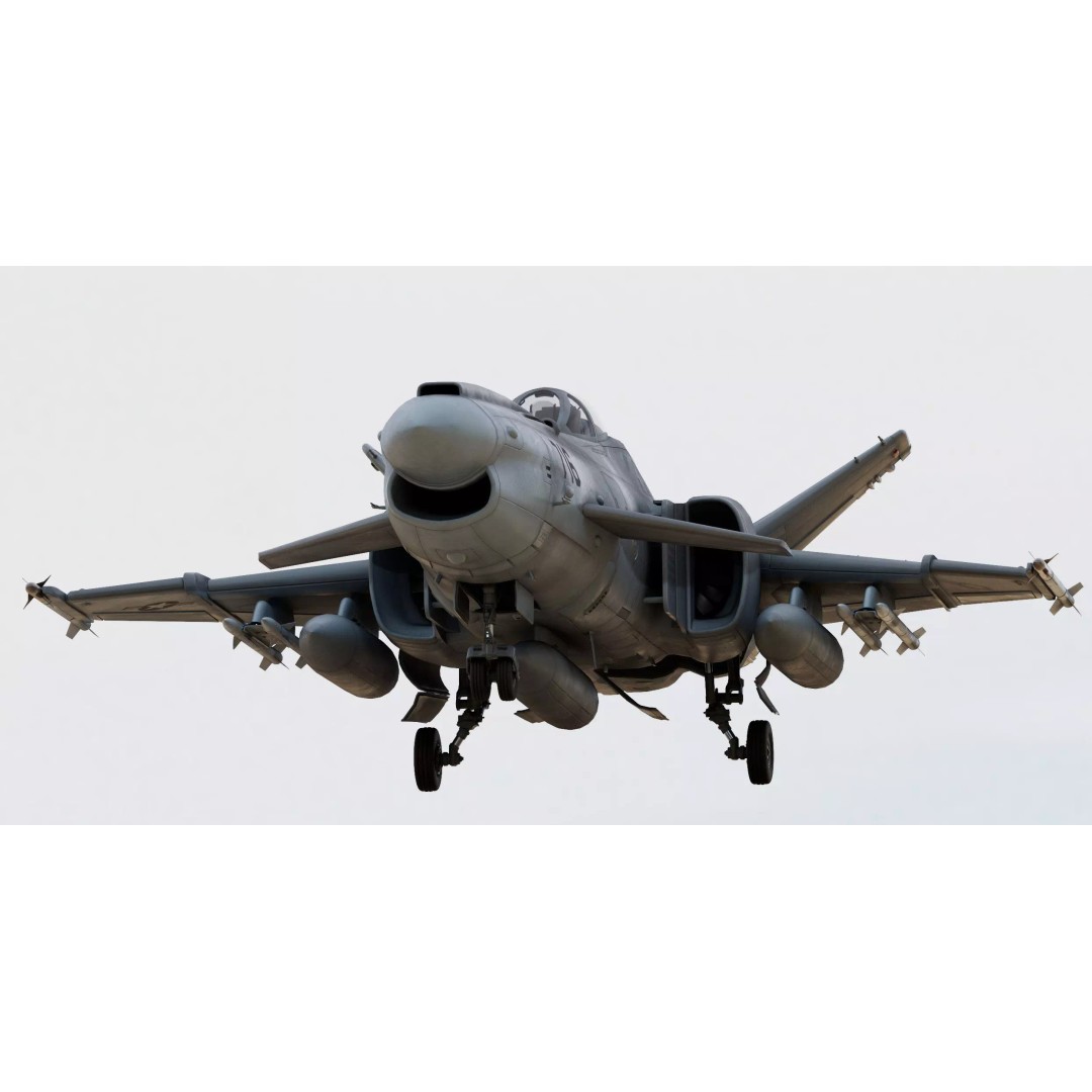 Viper F-40 Marines Jet Fighter 3D Model – Cyberpunk Aircraft, FBX & OBJ - View 2