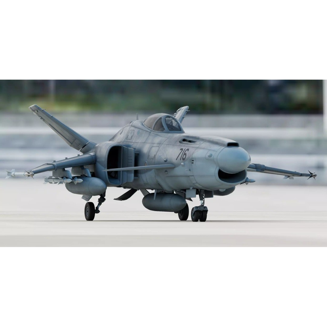 Viper F-40 Marines Jet Fighter 3D Model – Cyberpunk Aircraft, FBX & OBJ - View 3