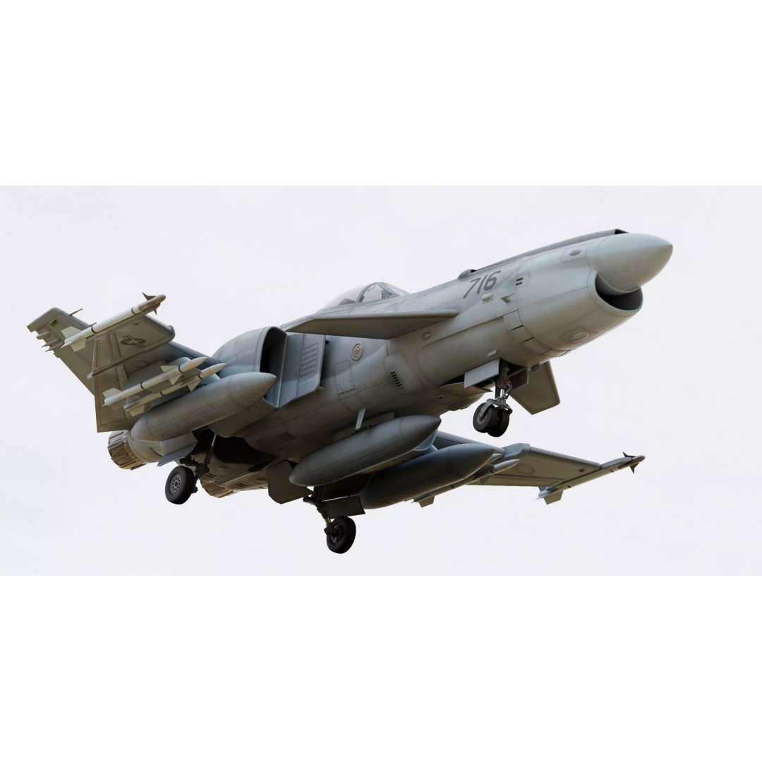 Viper F-40 Marines Jet Fighter 3D Model – Cyberpunk Aircraft, FBX & OBJ - View 6