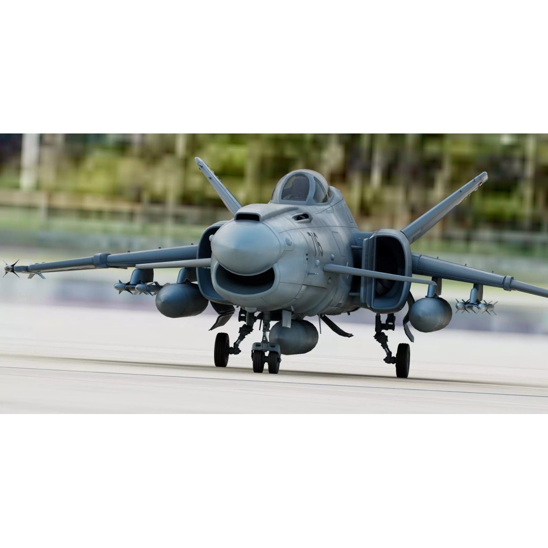 Viper F-40 Marines Jet Fighter 3D Model – Cyberpunk Aircraft, FBX & OBJ - View 8