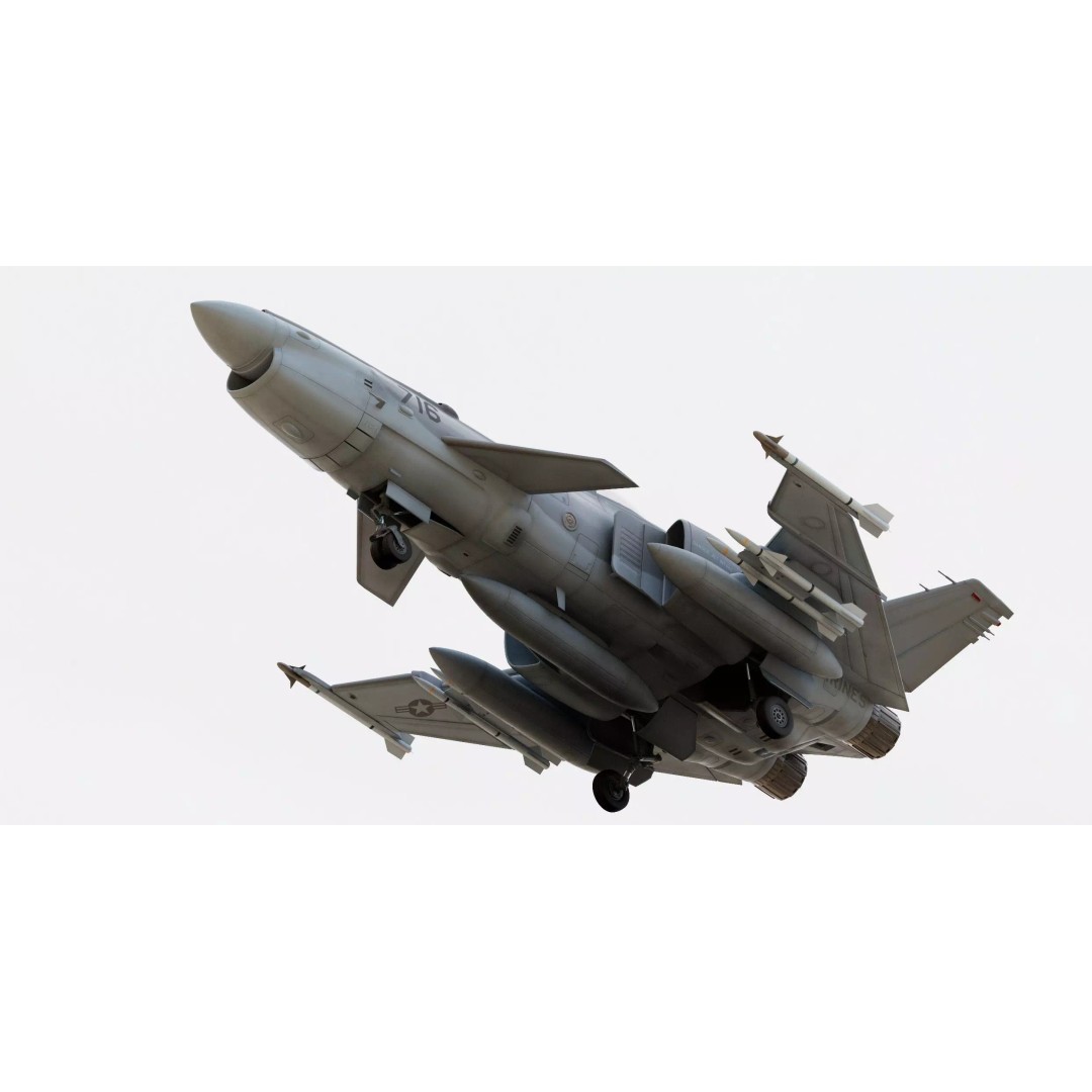 Viper F-40 Marines Jet Fighter 3D Model – Cyberpunk Aircraft, FBX & OBJ - View 9