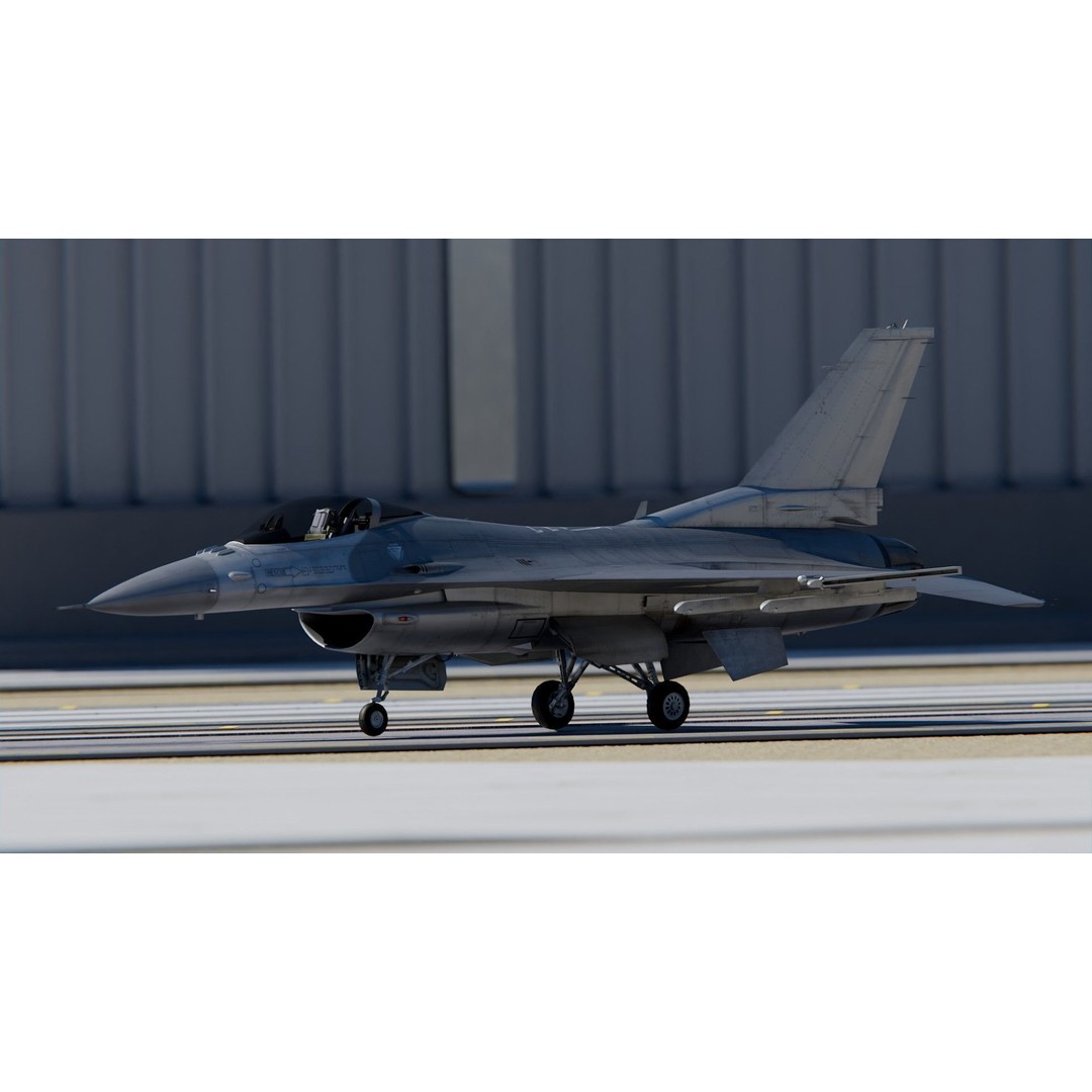 General Dynamics F-16 Fighting Falcon 3D Model – High Poly Game-Ready Asset, FBX, OBJ, Blender - View 3