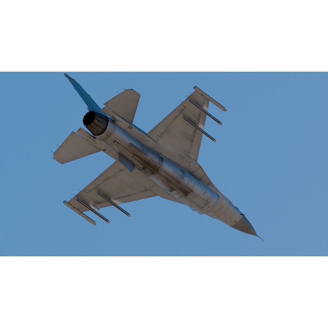 General Dynamics F-16 Fighting Falcon 3D Model – High Poly Game-Ready Asset, FBX, OBJ, Blender - View 5