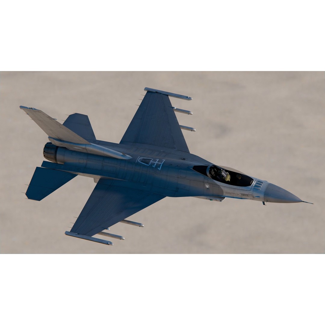 General Dynamics F-16 Fighting Falcon 3D Model – High Poly Game-Ready Asset, FBX, OBJ, Blender - View 6
