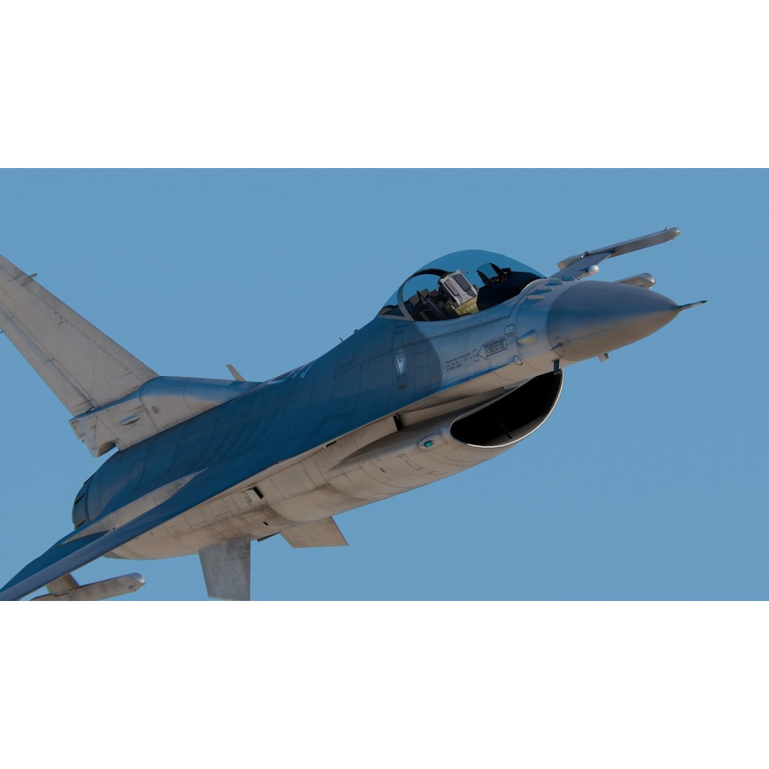 General Dynamics F-16 Fighting Falcon 3D Model – High Poly Game-Ready Asset, FBX, OBJ, Blender - View 7