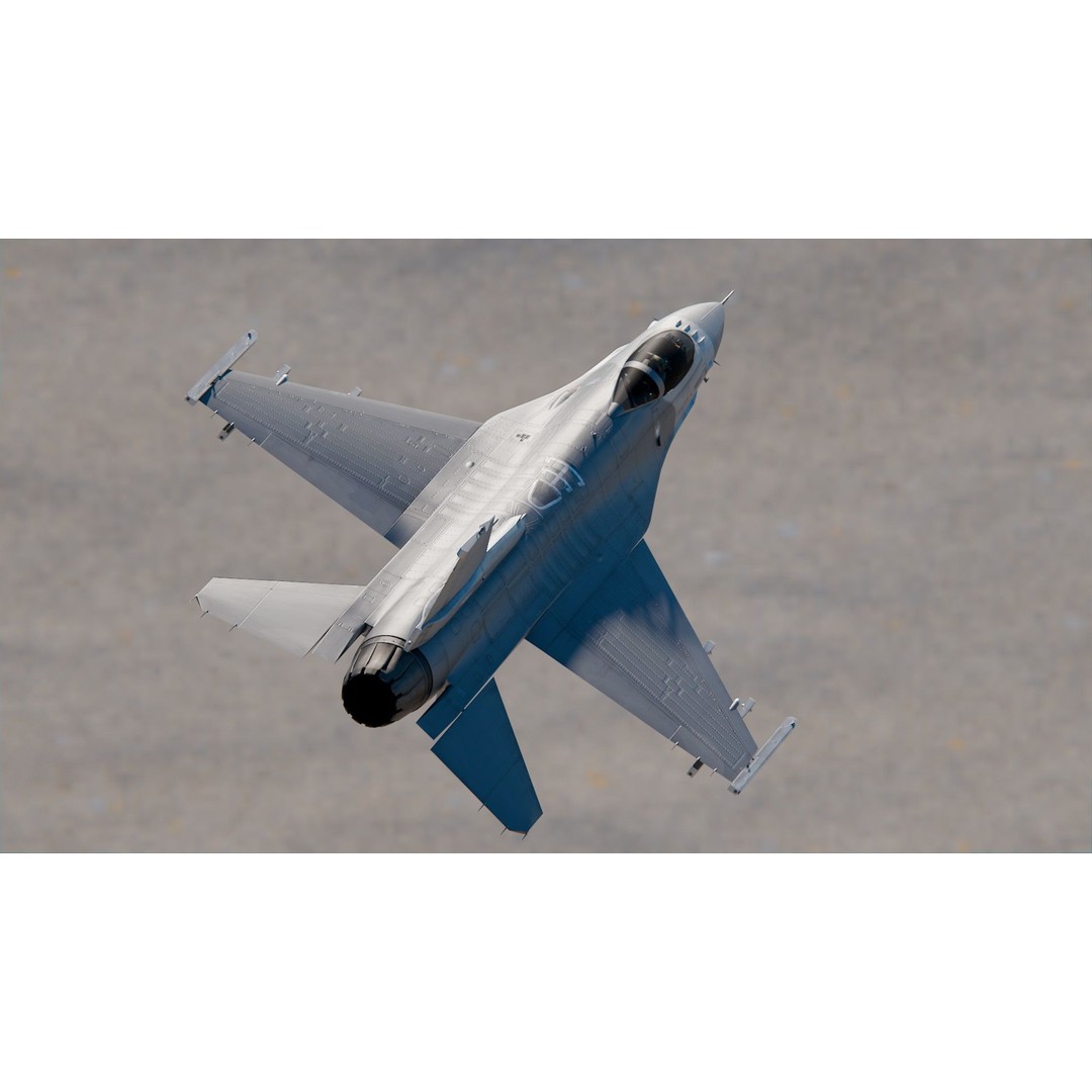 General Dynamics F-16 Fighting Falcon 3D Model – High Poly Game-Ready Asset, FBX, OBJ, Blender - View 8