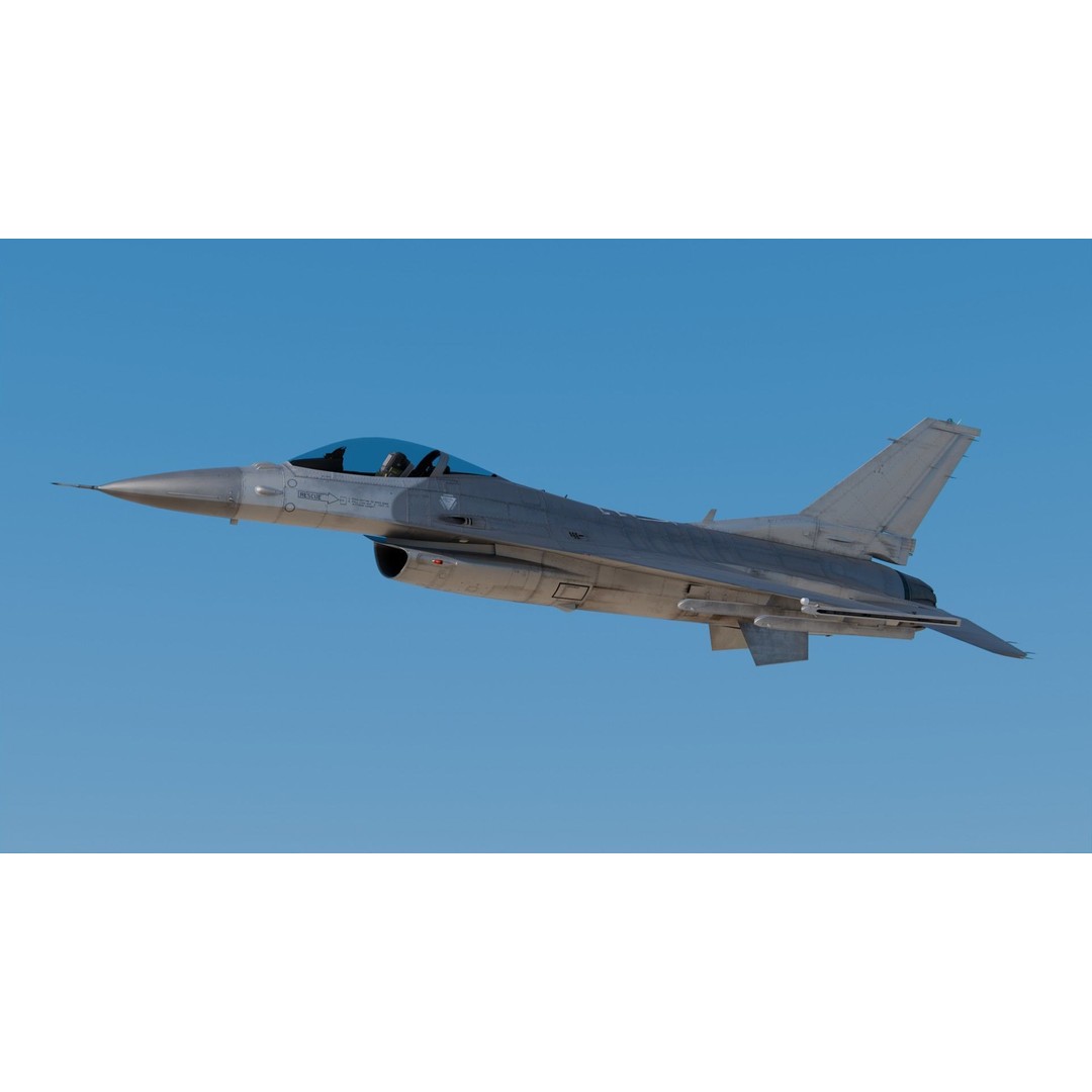 General Dynamics F-16 Fighting Falcon 3D Model – High Poly Game-Ready Asset, FBX, OBJ, Blender - View 9