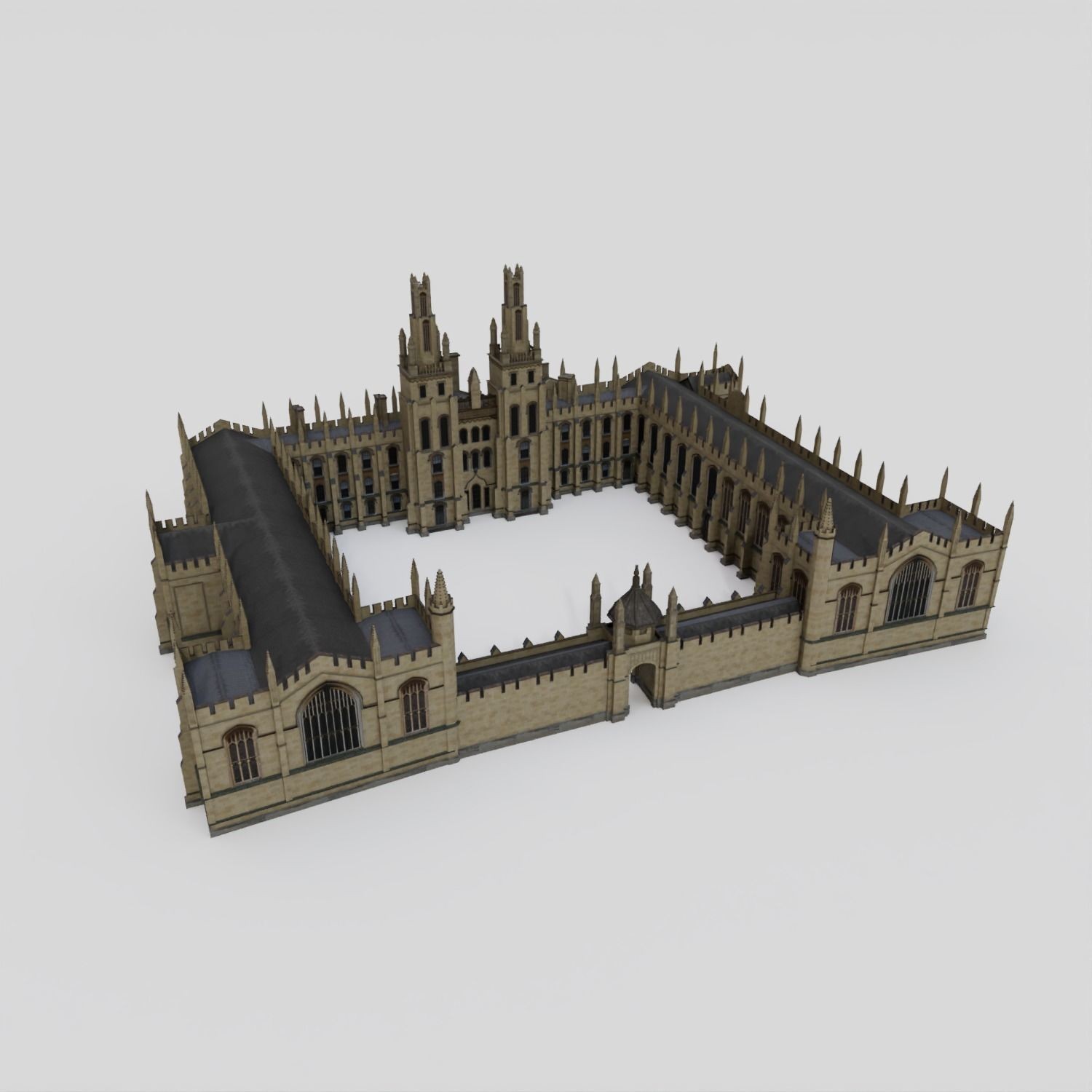 Oxford University Buildings - High-Poly Game-Ready 3D Model - View 10