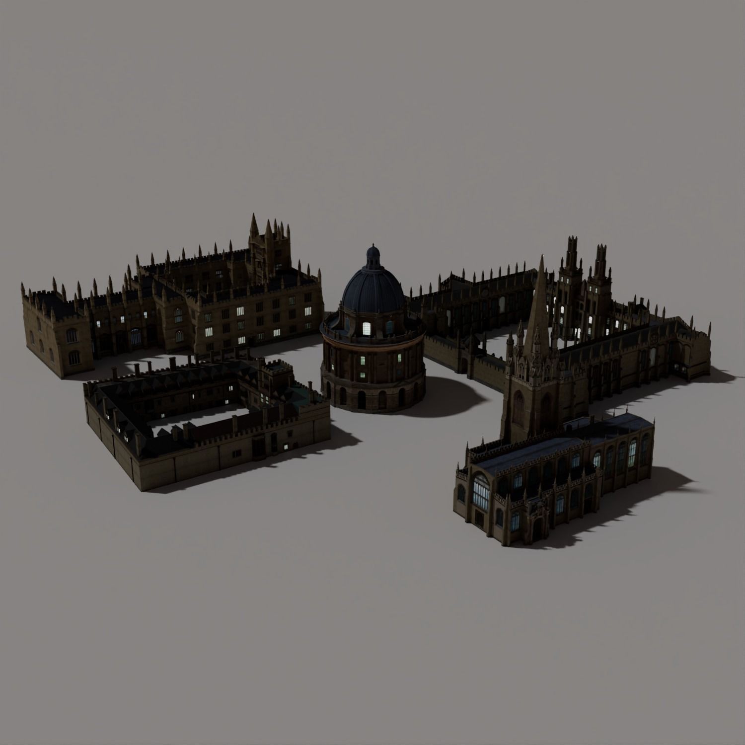 Oxford University Buildings - High-Poly Game-Ready 3D Model - View 13