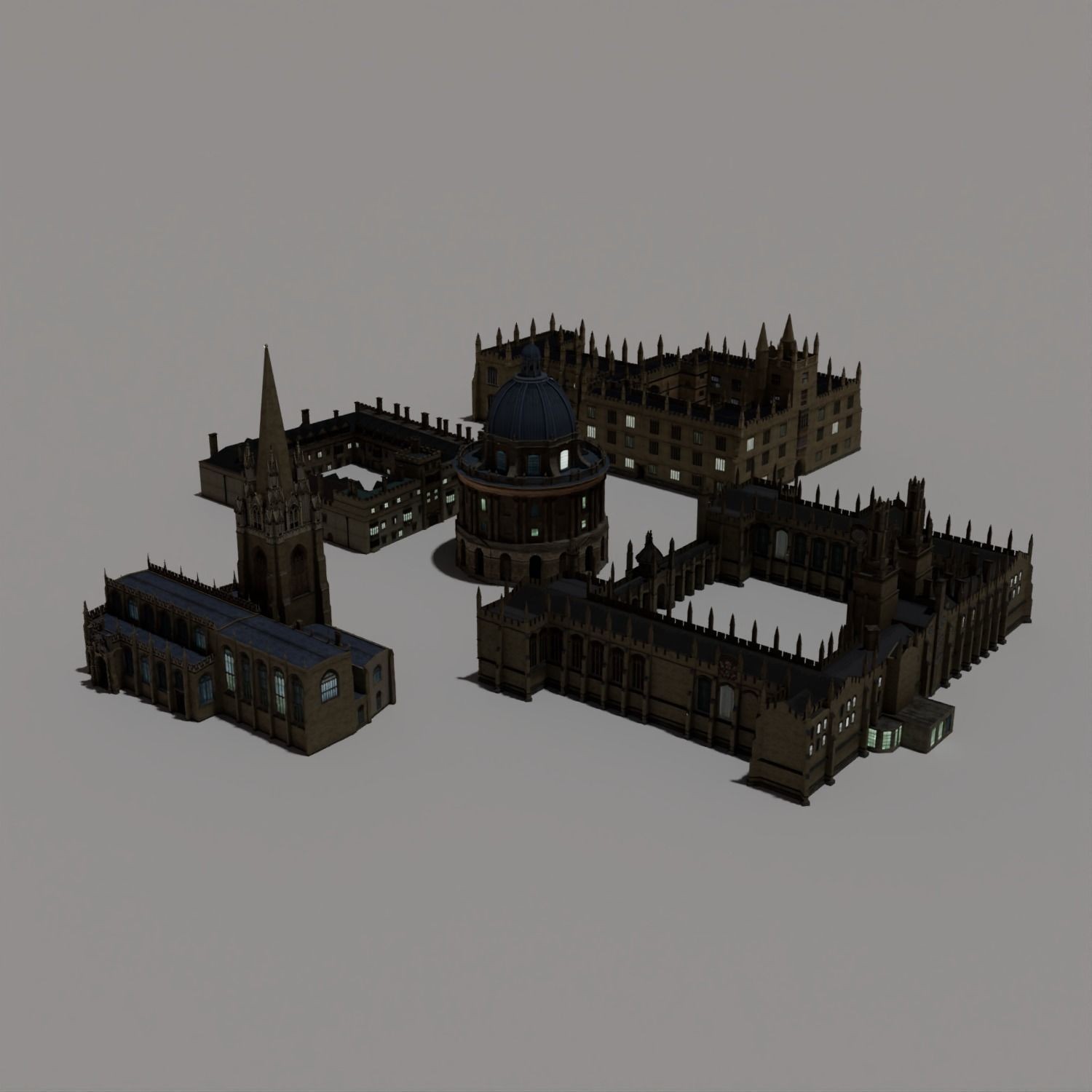 Oxford University Buildings - High-Poly Game-Ready 3D Model - View 14