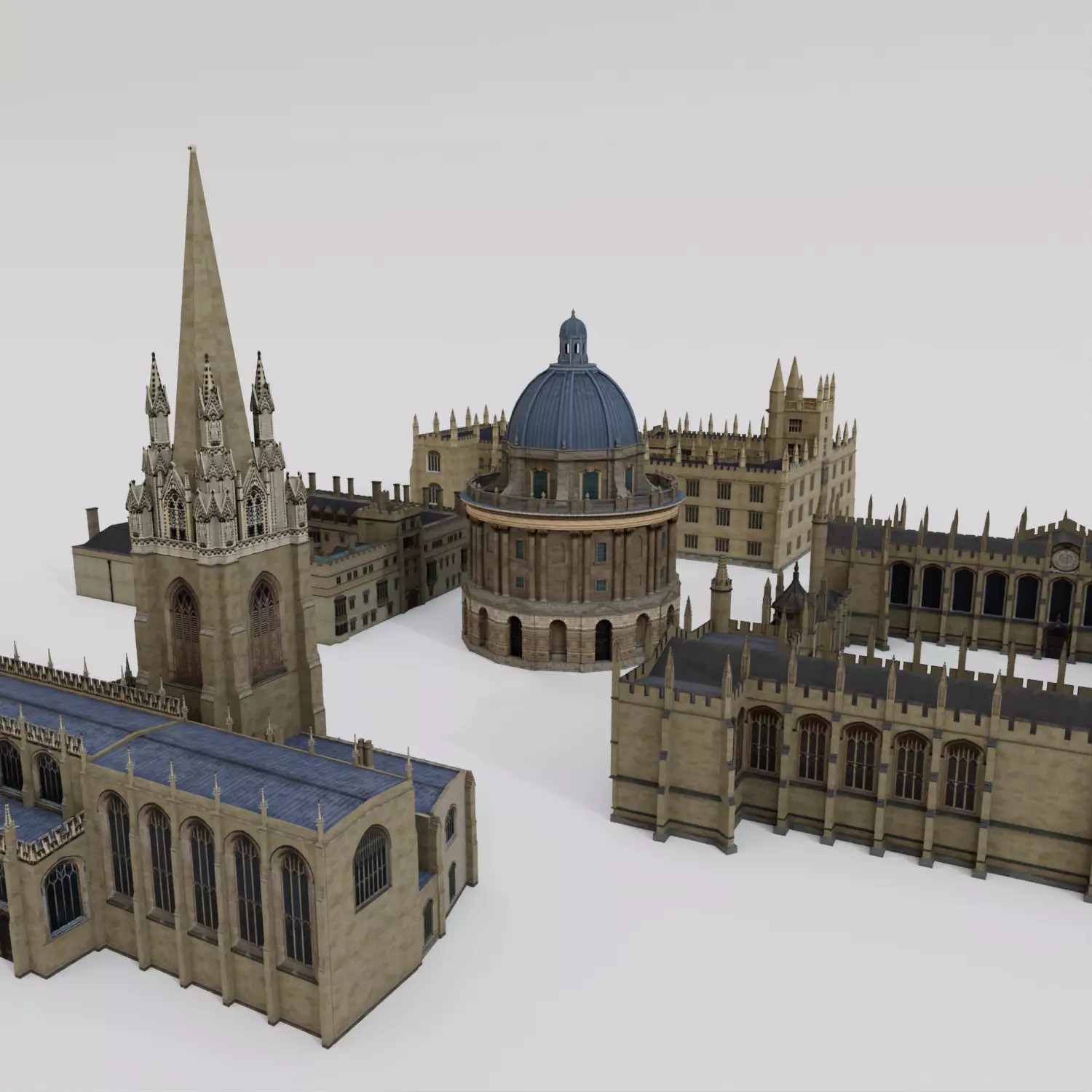 Oxford University Buildings - High-Poly Game-Ready 3D Model - View 2