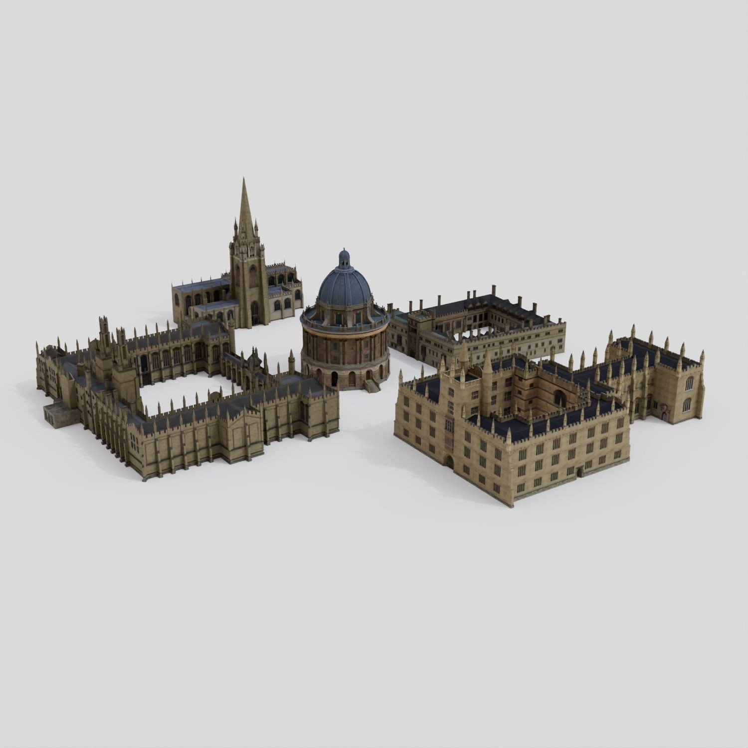 Oxford University Buildings - High-Poly Game-Ready 3D Model - View 5