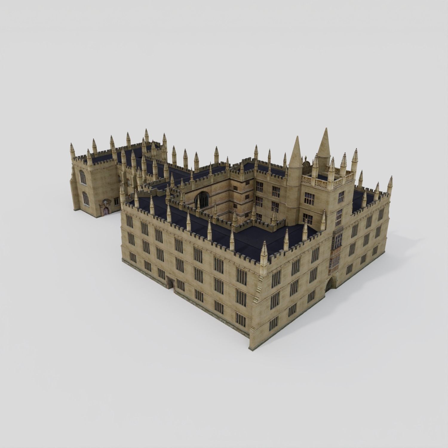 Oxford University Buildings - High-Poly Game-Ready 3D Model - View 9