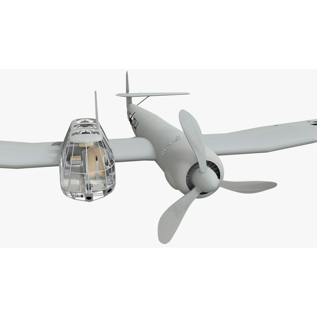Blohm Voss BV 141 3D Model – Low Poly PBR Aircraft, FBX - View 14