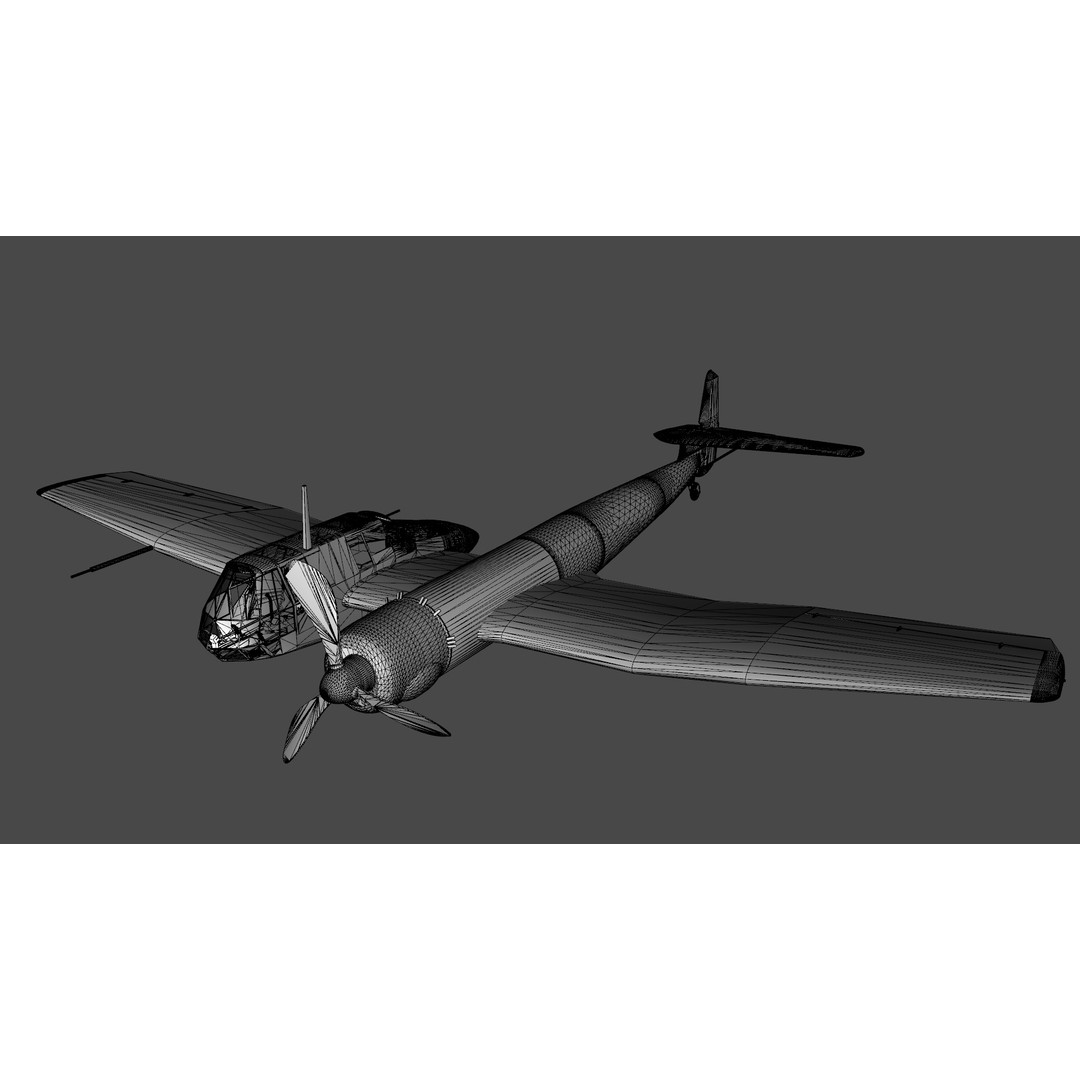 Blohm Voss BV 141 3D Model – Low Poly PBR Aircraft, FBX - View 19