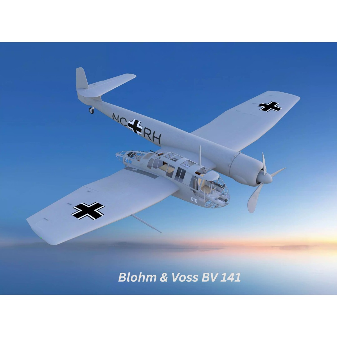 Blohm Voss BV 141 3D Model – Low Poly PBR Aircraft, FBX - View 2