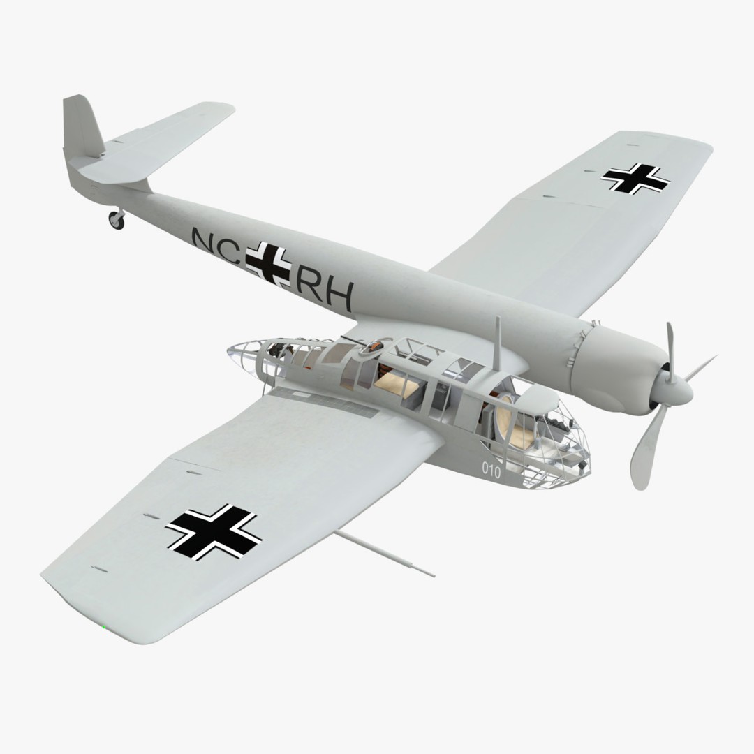 Blohm Voss BV 141 3D Model – Low Poly PBR Aircraft, FBX - View 22
