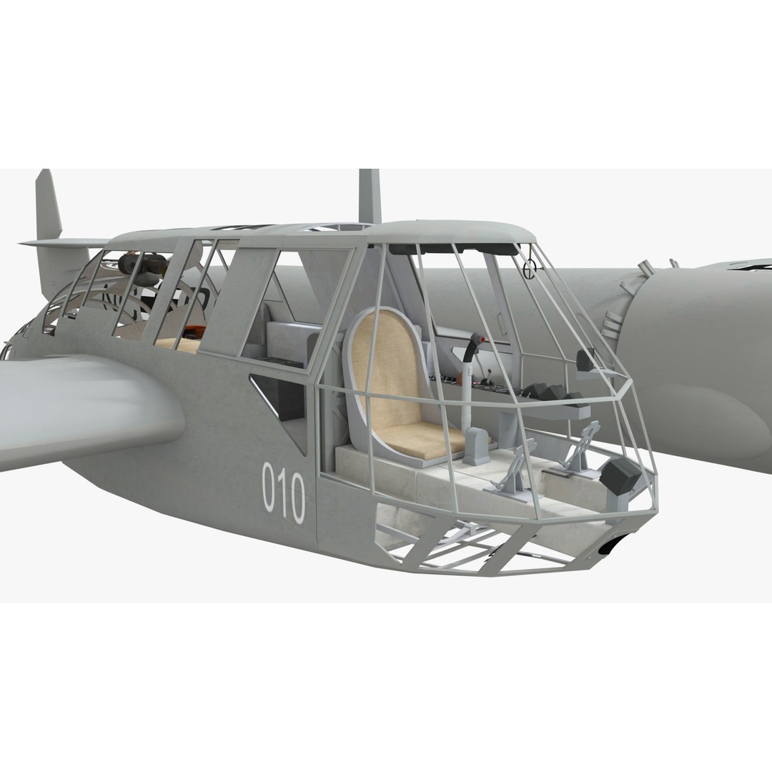 Blohm Voss BV 141 3D Model – Low Poly PBR Aircraft, FBX - View 9