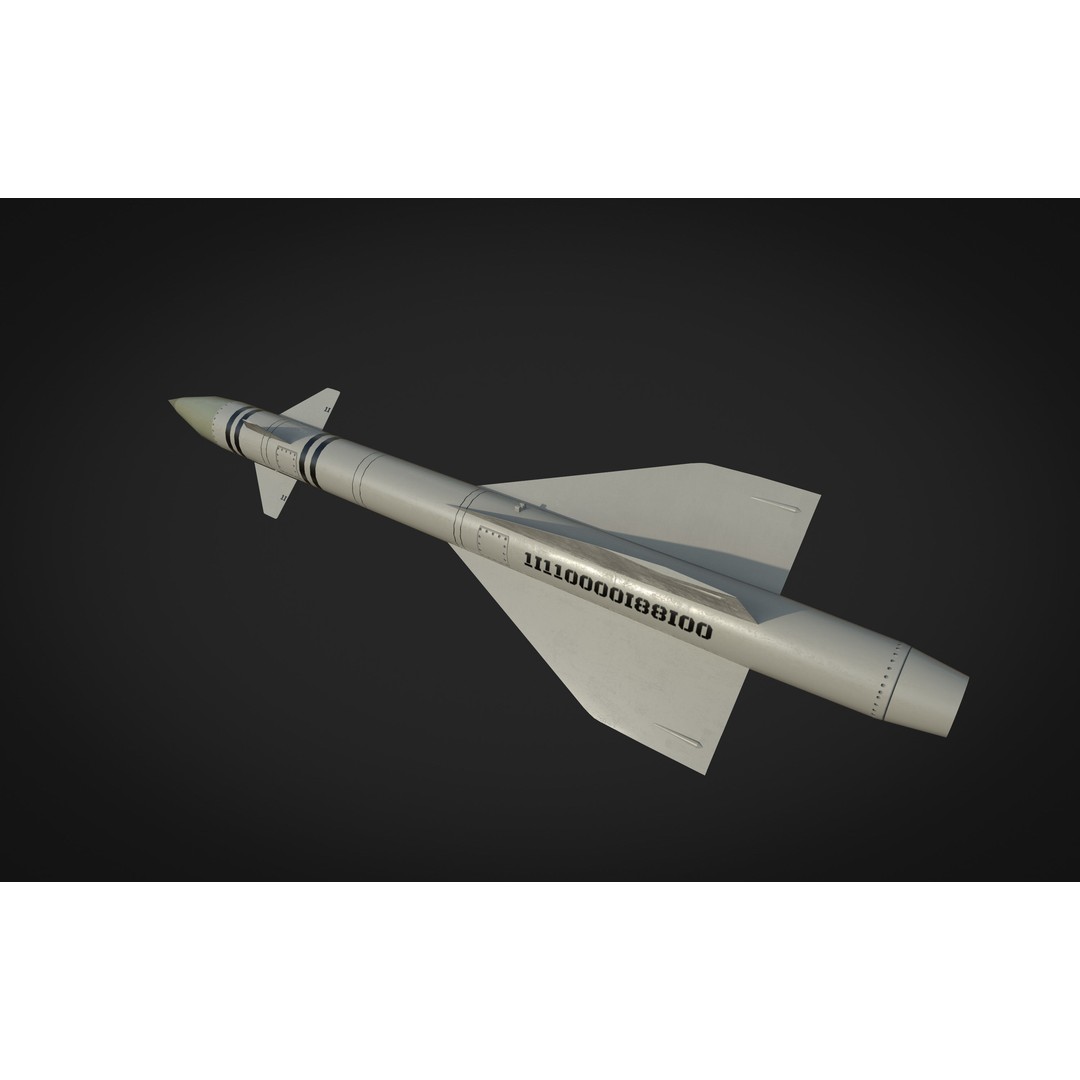 Air to Air Missile 3D Model – Low Poly Game Asset, FBX, PBR Textures