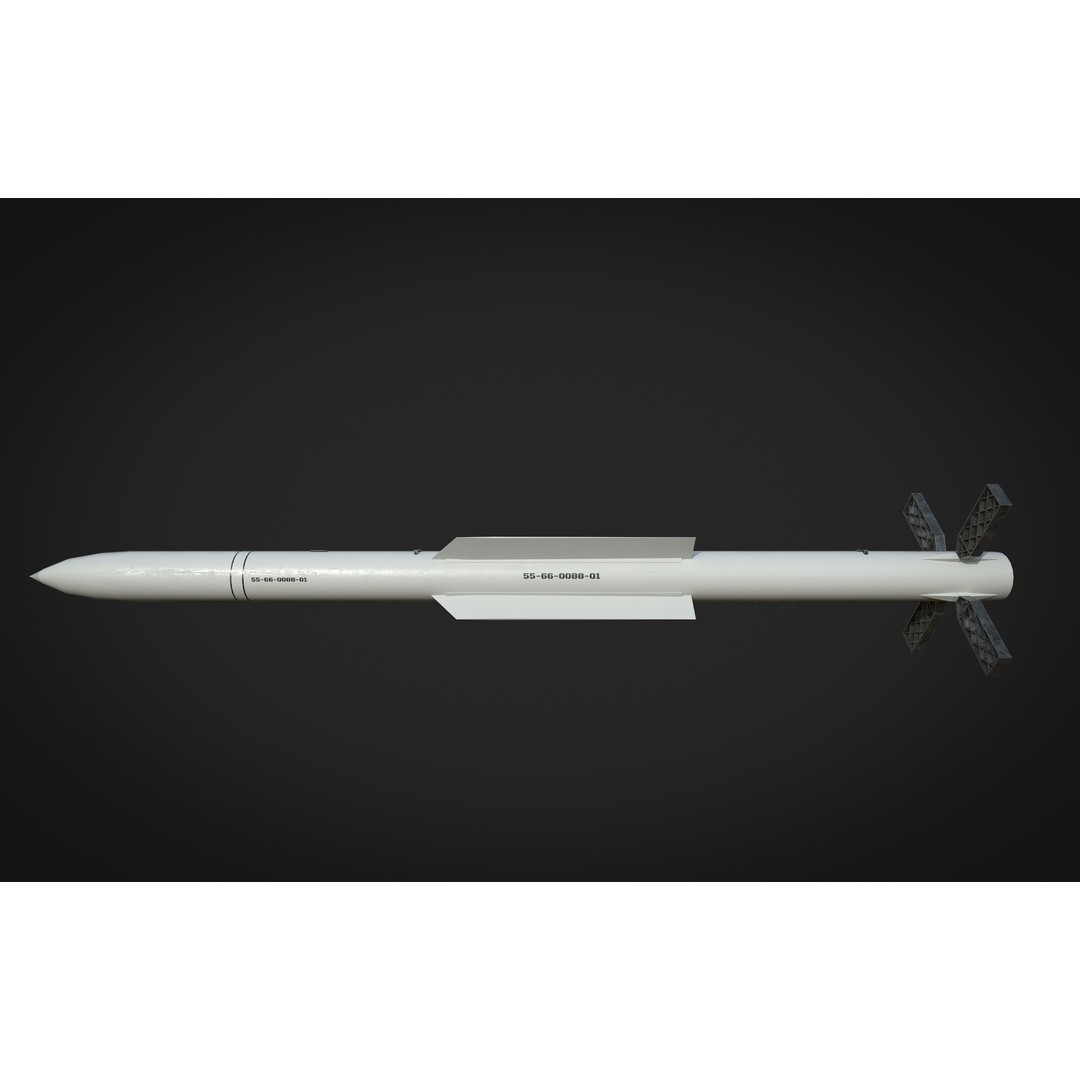 Air to Air Missile 3D Model – Low Poly Game Asset, FBX, PBR Textures - View 14