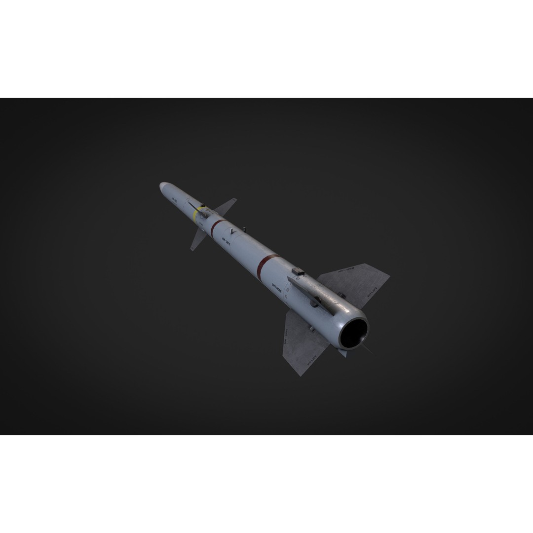 Air to Air Missile 3D Model – Low Poly Game Asset, FBX, PBR Textures - View 16