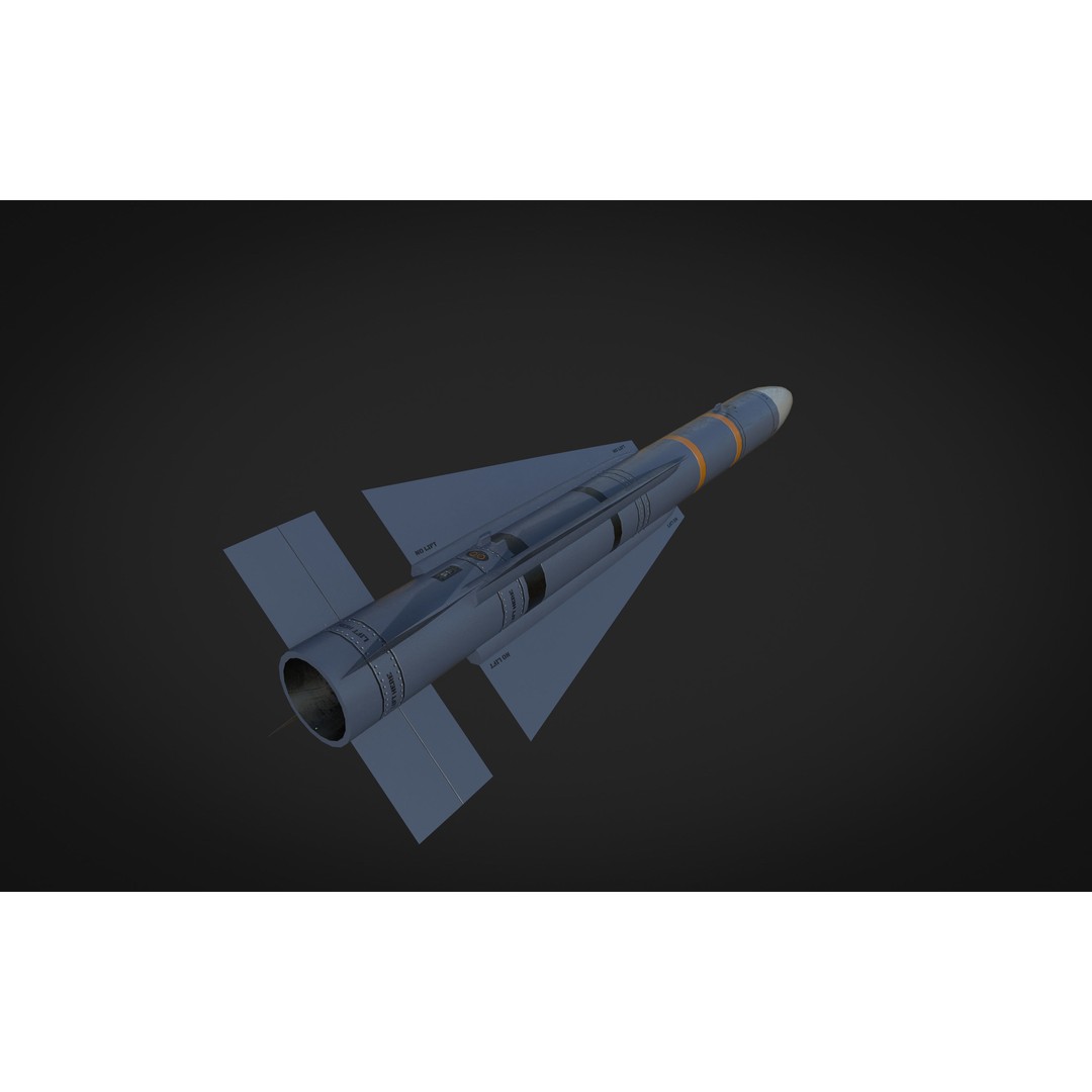 Air to Air Missile 3D Model – Low Poly Game Asset, FBX, PBR Textures - View 17