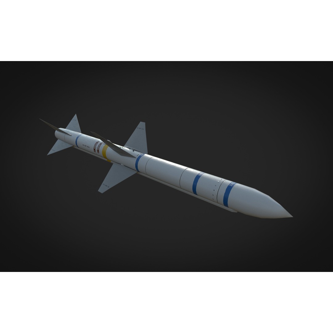 Air to Air Missile 3D Model – Low Poly Game Asset, FBX, PBR Textures - View 18
