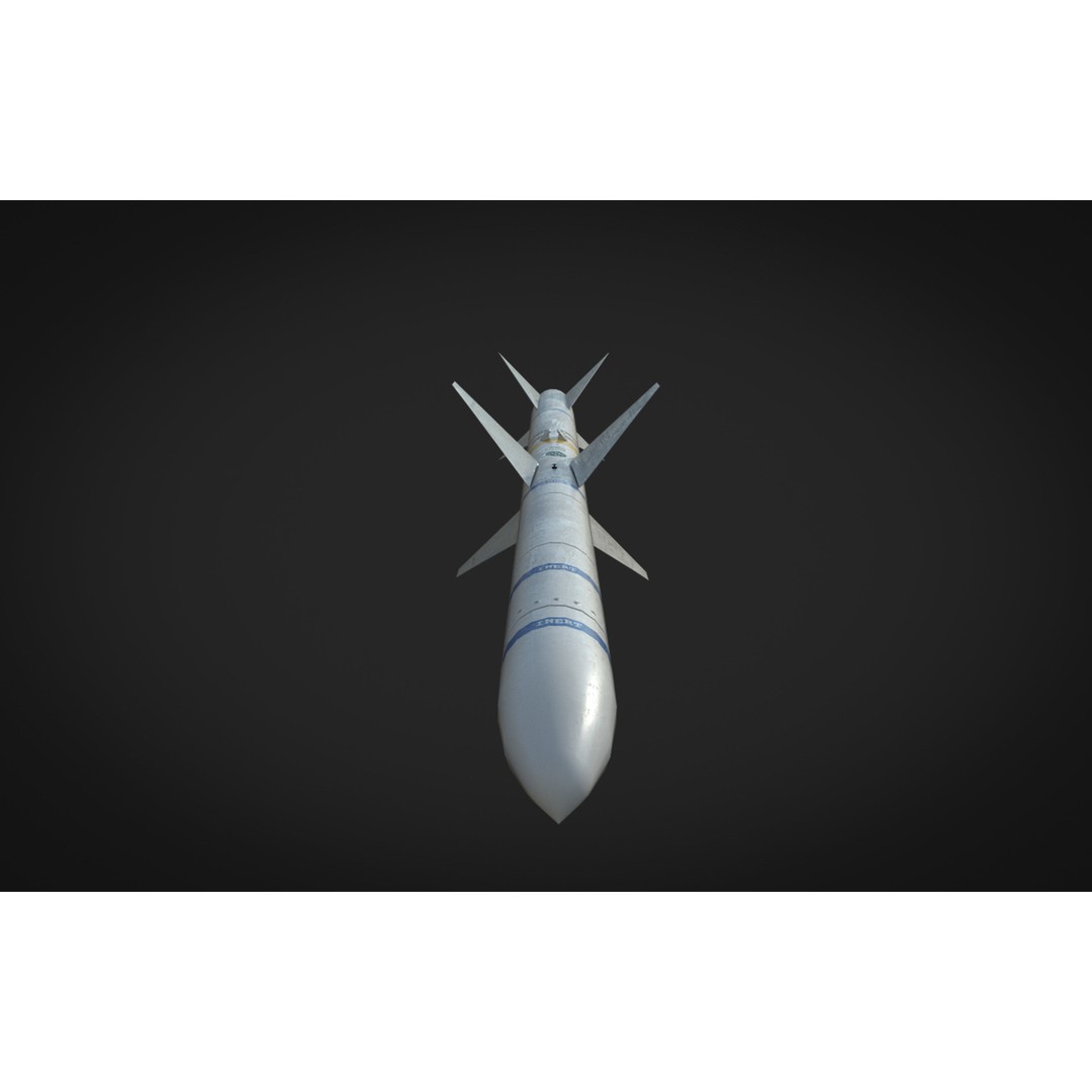 Air to Air Missile 3D Model – Low Poly Game Asset, FBX, PBR Textures - View 19