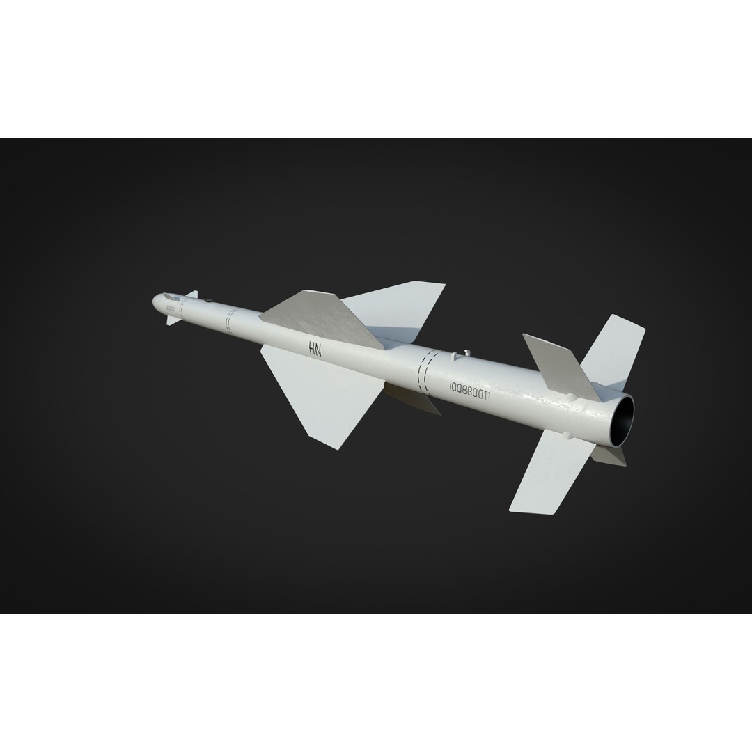 Air to Air Missile 3D Model – Low Poly Game Asset, FBX, PBR Textures - View 20