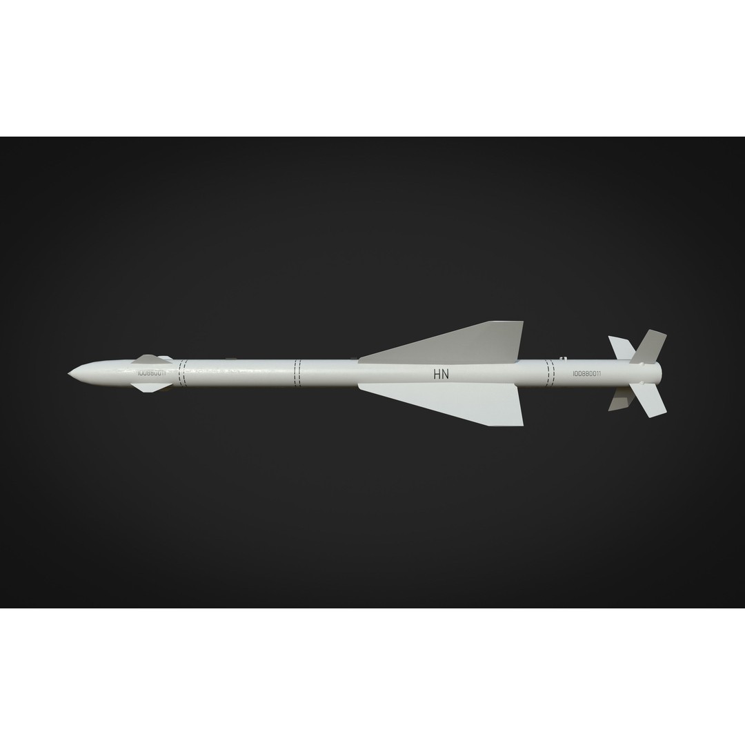Air to Air Missile 3D Model – Low Poly Game Asset, FBX, PBR Textures - View 21
