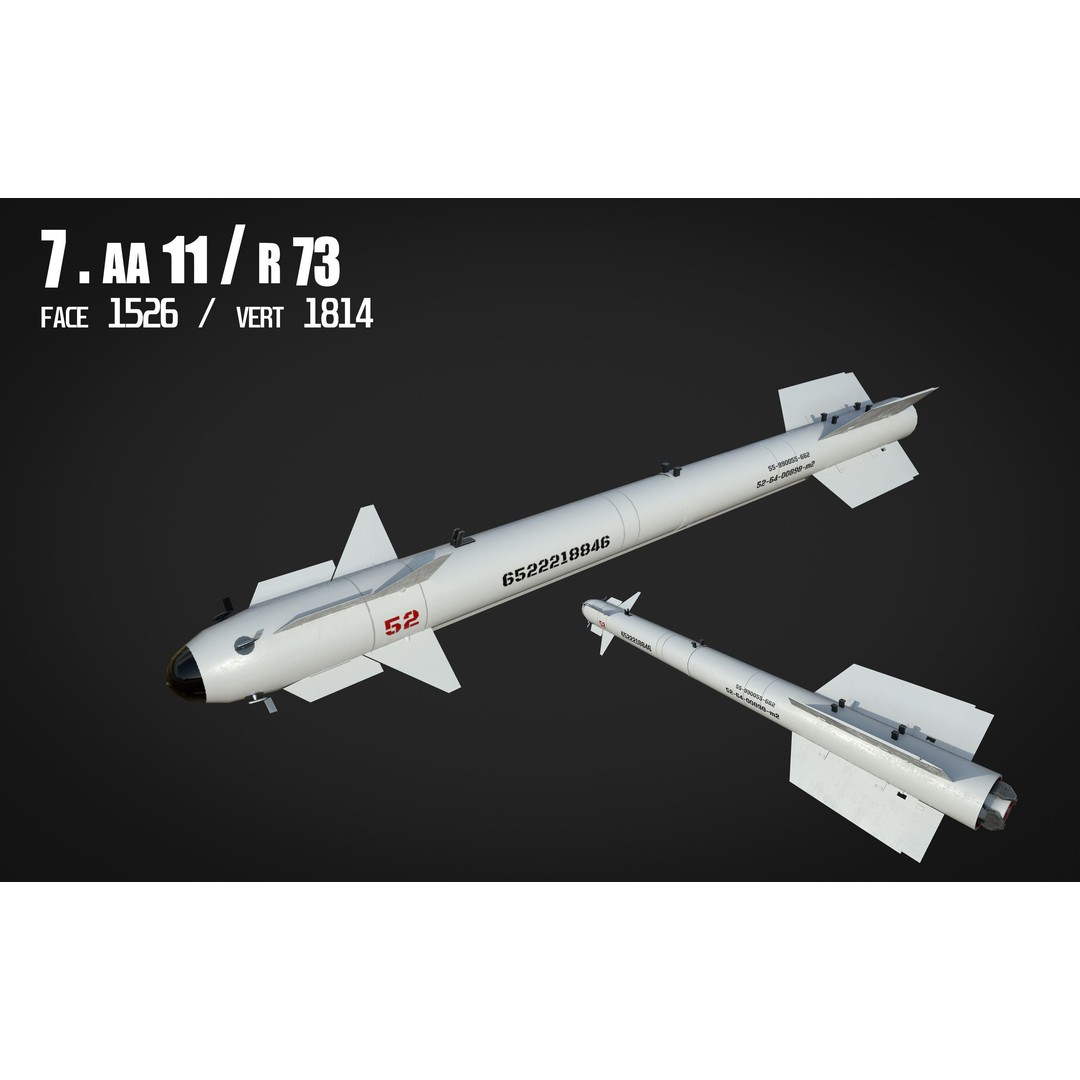 Air to Air Missile 3D Model – Low Poly Game Asset, FBX, PBR Textures - View 9