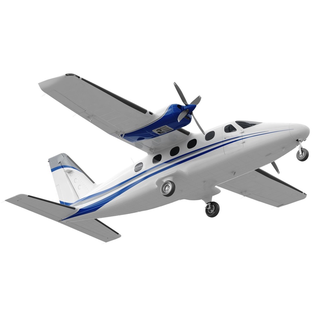 Tecnam P2012 Traveller 3D Model – High Poly Aircraft with PBR Textures - View 10