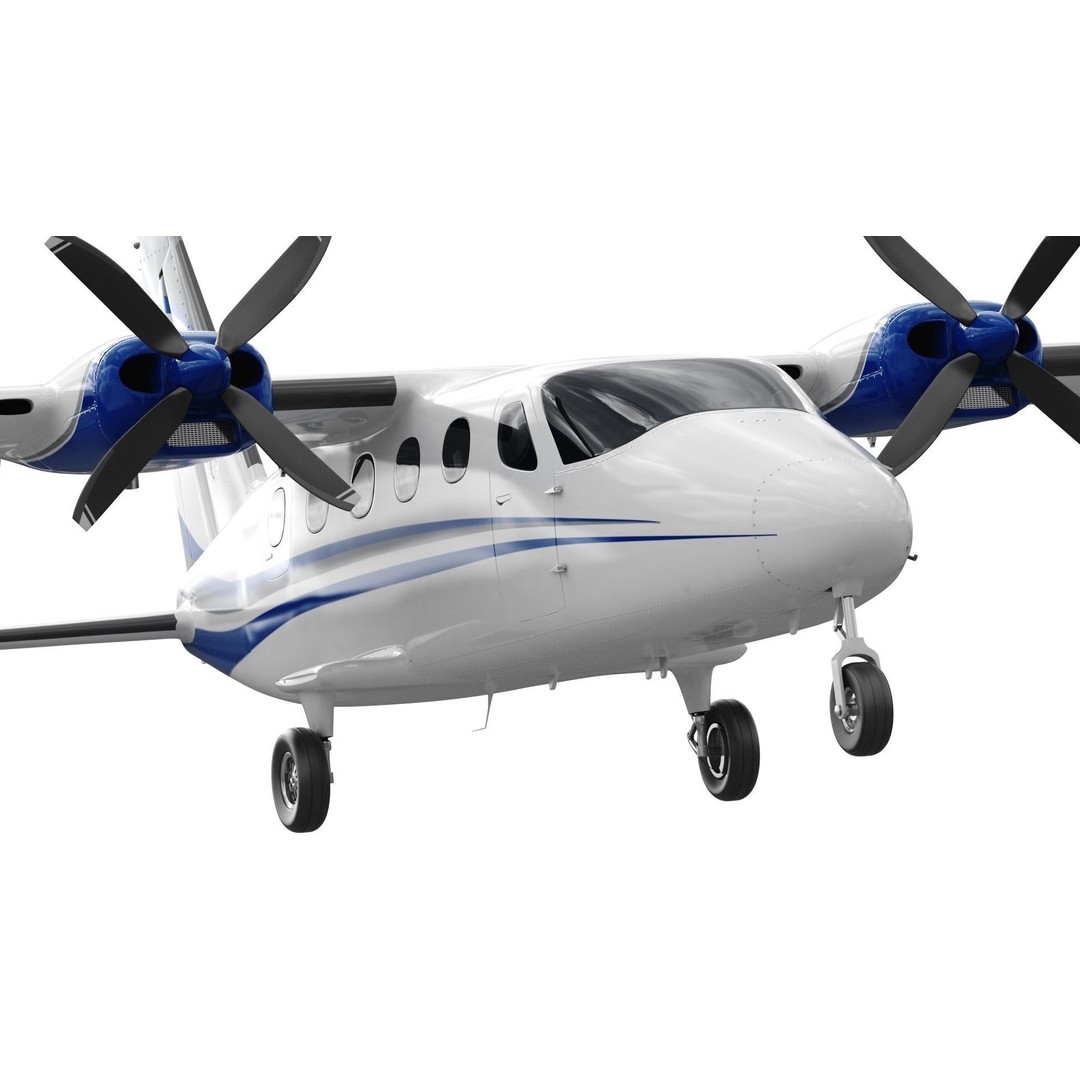 Tecnam P2012 Traveller 3D Model – High Poly Aircraft with PBR Textures - View 15