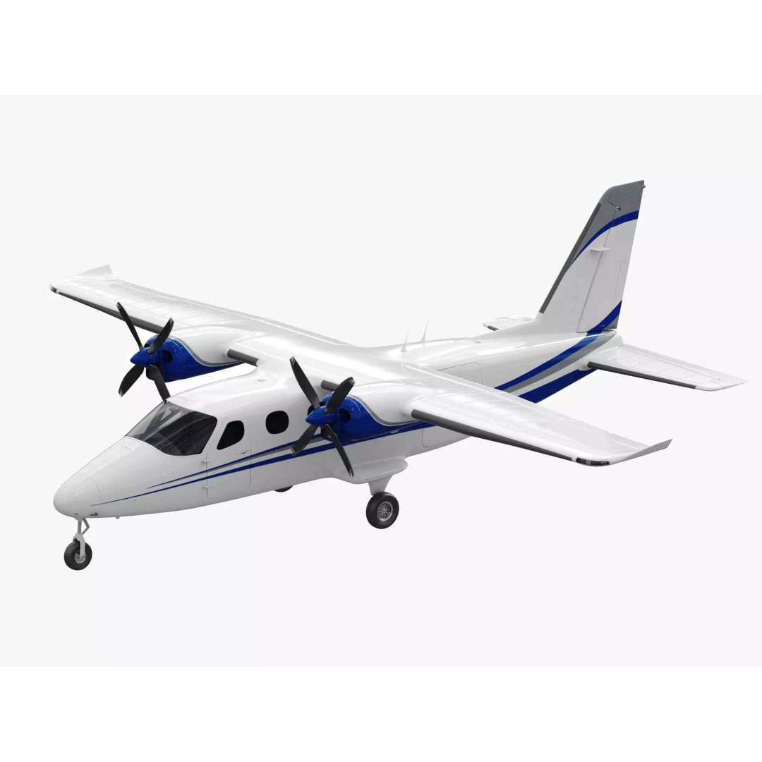Tecnam P2012 Traveller 3D Model – High Poly Aircraft with PBR Textures - View 2