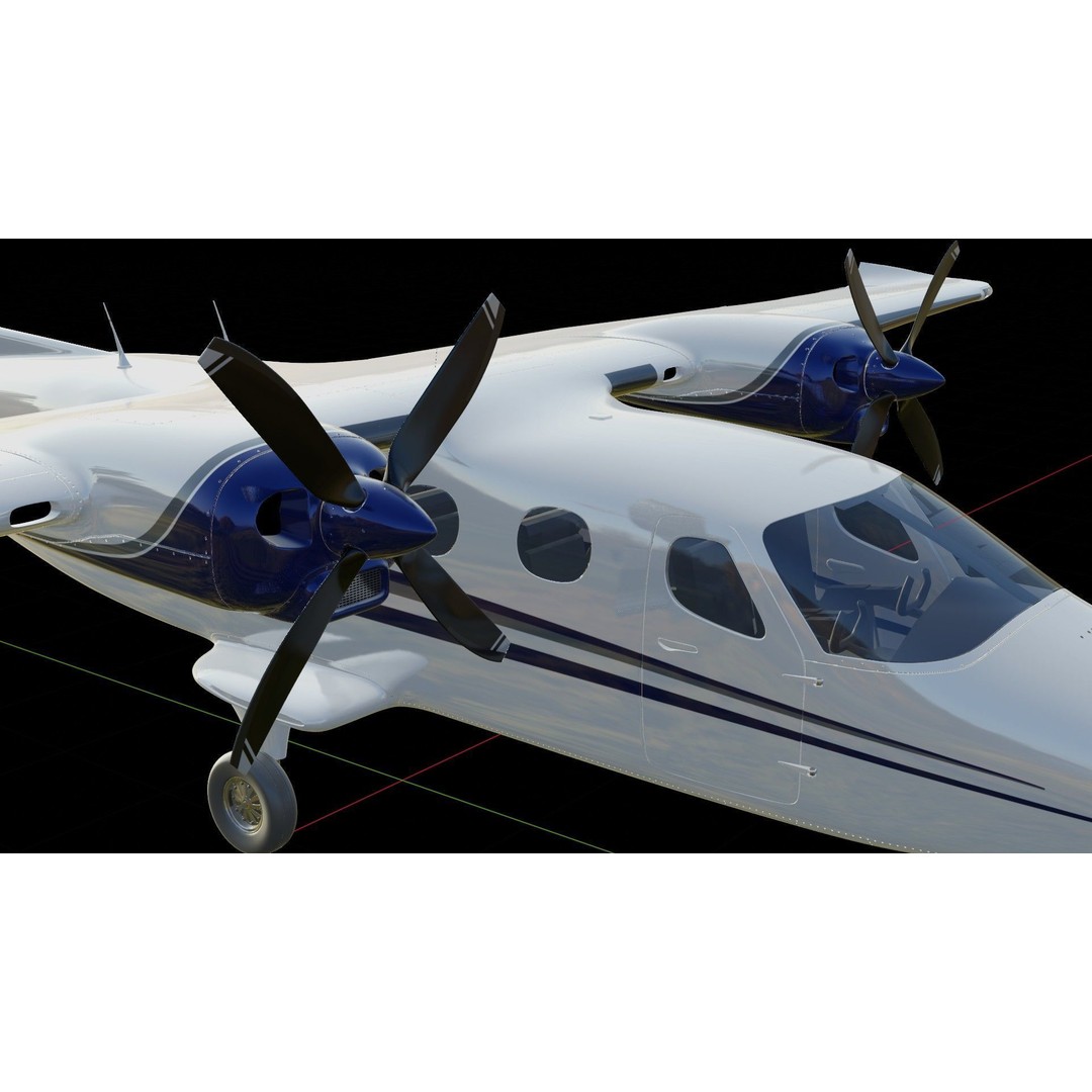 Tecnam P2012 Traveller 3D Model – High Poly Aircraft with PBR Textures - View 23