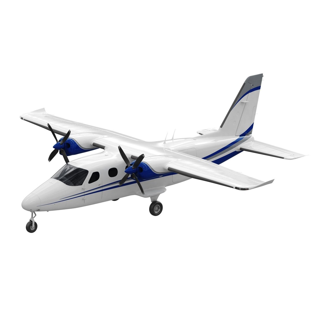 Tecnam P2012 Traveller 3D Model – High Poly Aircraft with PBR Textures - View 3