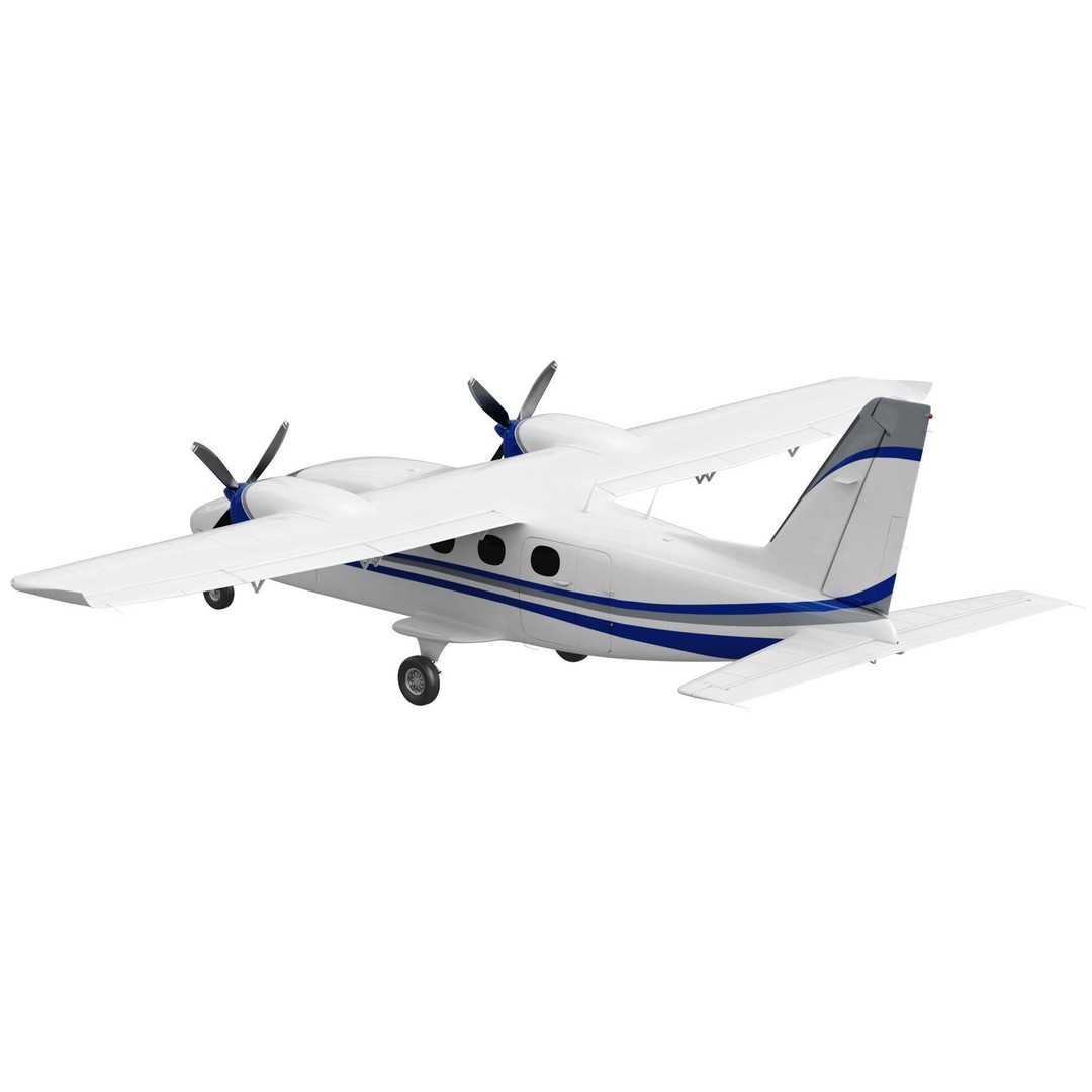 Tecnam P2012 Traveller 3D Model – High Poly Aircraft with PBR Textures - View 5