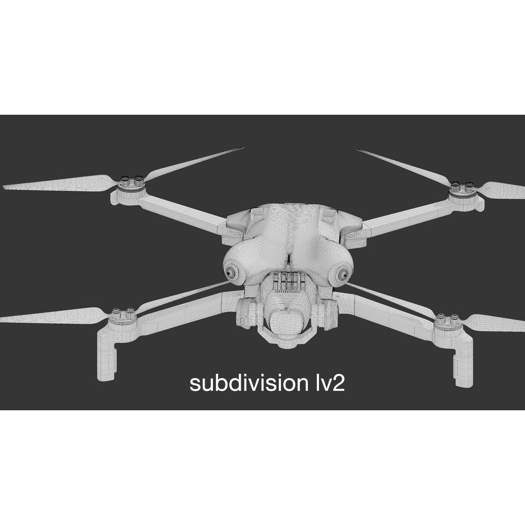 Dji Mini 4 Pro 3D Model – High Poly Drone Asset, FBX, OBJ - View 16