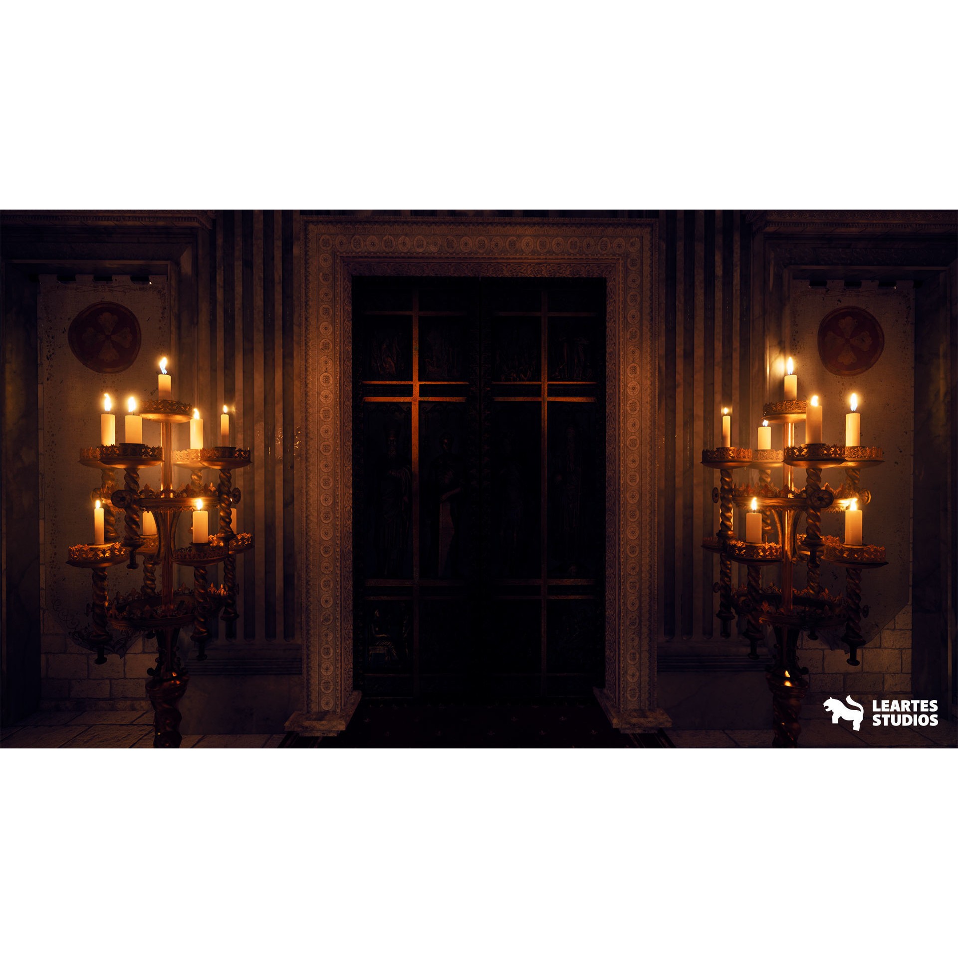 Baroque Cathedral Environment - Low-Poly Game-Ready 3D Model - View 9